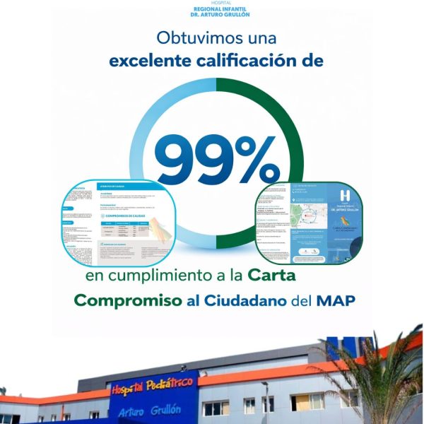 Hospital Infantil Dr. Arturo Grull&oacute;n obtiene 99 % de calificaci&oacute;n en cumplimiento de la Carta Compromiso al Ciudadano del MAP